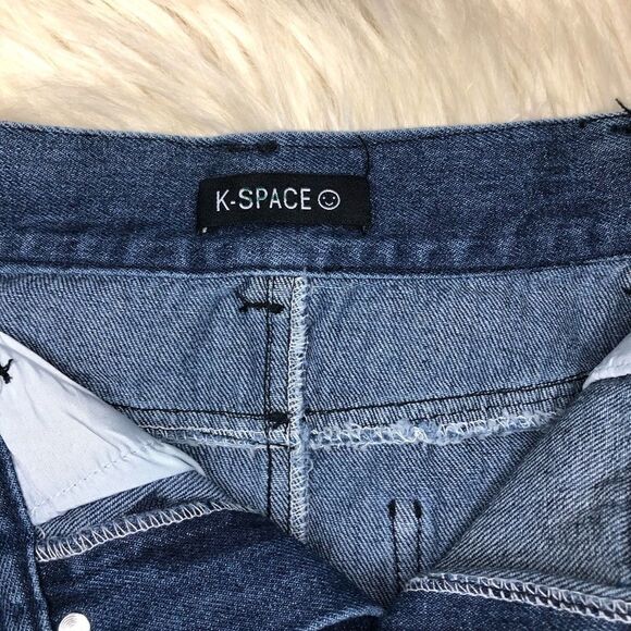 K•Space dark denim asymmetrical skirt sz XS/Small - Picture 7 of 15